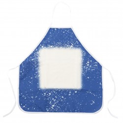 Blank Faux Bleach Linen Apron Blue