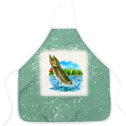 Blank Faux Bleach Linen Apron (Green