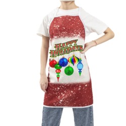 Blank Faux Bleach Linen Apron Red Blank Faux Bleach Linen Apron Red