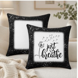 Blank Faux Bleach Linen Pillow Cover – Black (TD-ZT4040BK)