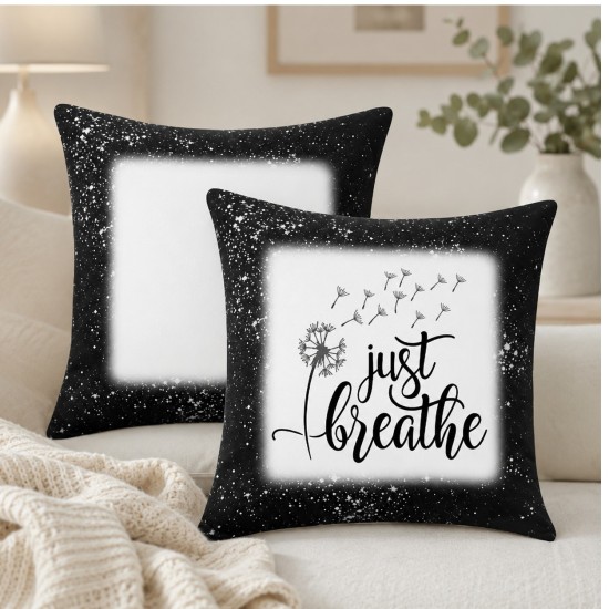Blank Faux Bleach Linen Pillow Cover – Black (TD-ZT4040BK)