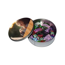 Round Silver Metal Tin Round Silver Metal Tin