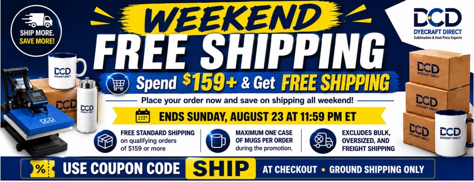 Weekend Free Shipping – Spend $159+ at DyeCraft Direct, use code SHIP at checkout