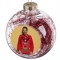 8cm Plastic Christmas Ball Ornament w/ Red String (Clear