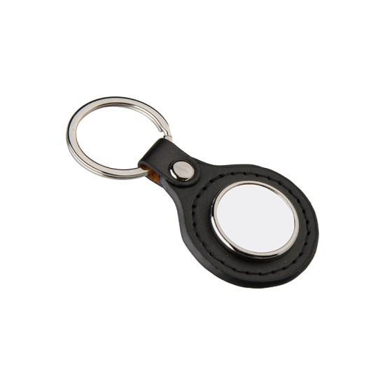 PU Round Key Chain  black (YA106)