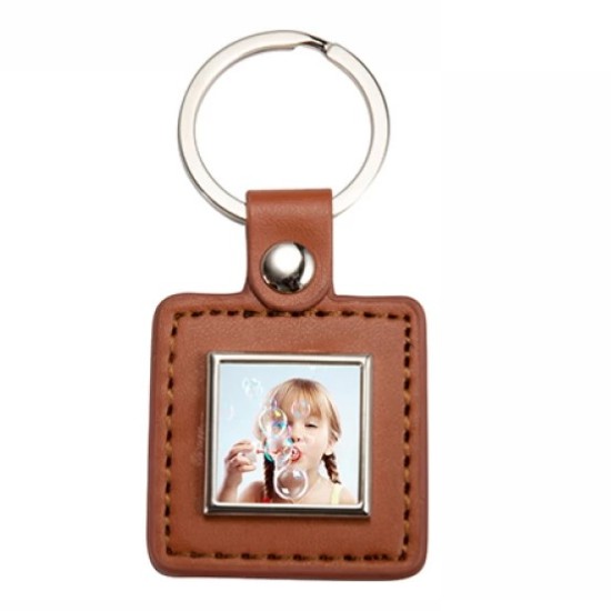 PU Square Key Chain (Brown) (YA107-BR) 