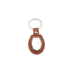 PU Oval Key Chain (Brown PU Oval Key Chain (Brown
