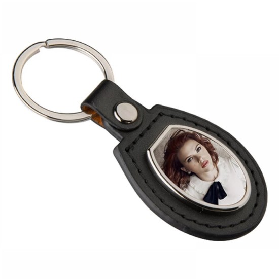 PU Oval Key Chain black (YA108 )  