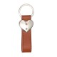 Strip PU Heart Key Chain (Brown) (YA110-BR) 