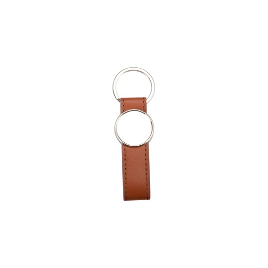 Strip PU Round Key Chain (Brown) (YA111-BR)  