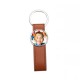 Strip PU Round Key Chain (Brown) (YA111-BR)  