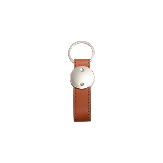 Strip PU Round Key Chain (Brown) (YA111-BR)  