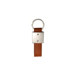 Strip PU Square Key Chain Brown Strip PU Square Key Chain Brown