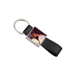 Strip PU Square Key Chain Strip PU Square Key Chain