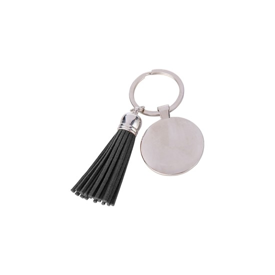 Round Key Chain w/ Short Tassel (Black)  (YA117K)  F-4