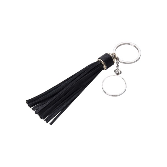 Round Key Chain w/ Long Tassel(Black) (YA119R-K)  