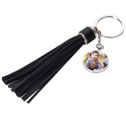 Round Key Chain w/ Long Tassel(Black Round Key Chain w/ Long Tassel(Black