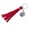 Round Key Chain w/ Long Tassel (Red