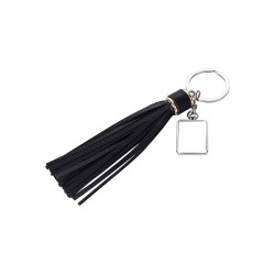 Square Key Chain w/ Long Tassel (Black Square Key Chain w/ Long Tassel (Black