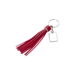 Square Key Chain w/ Long Tassel (Red Square Key Chain w/ Long Tassel (Red