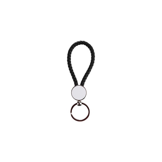 Round Braided Key Chain Black