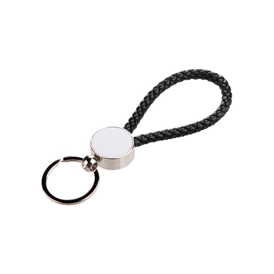 Round Braided Key Chain Black