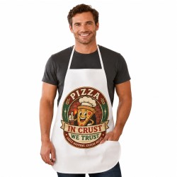 Adult Sublimation Blank Aprons – White Polyester with Pockets – 6 Pack (405)