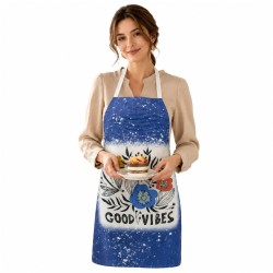 Blank Faux Bleach Linen Apron Blue (TD-WQAD7072BL)