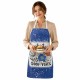 Blank Faux Bleach Linen Apron Blue (TD-WQAD7072BL)