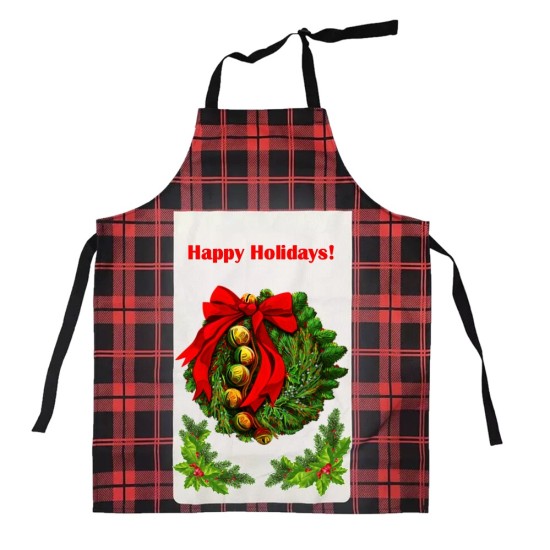 Buffalo Plaid heavyweight Linen Aprons 13.6" X 21".65 PRINTABLE BPWQ