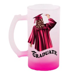 16oz Gradient Pink Frosted Beer Sublimation Glass 16oz Gradient Pink Frosted Beer Sublimation Glass