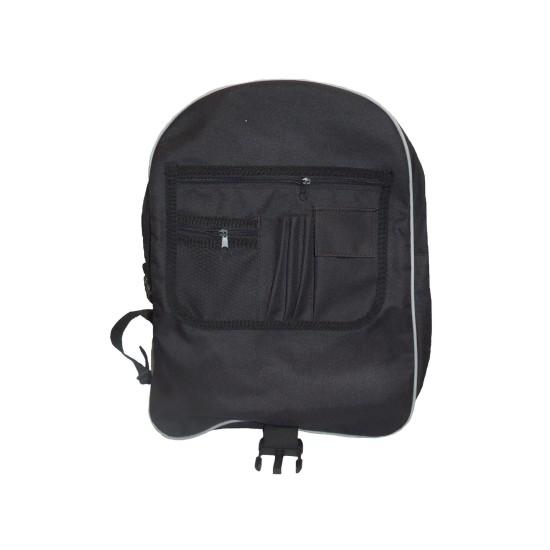 Sublimation  Dark Gray Heavy Canvas Backpack with Gray Side Pockets