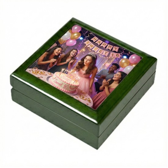 Emerald Finish Keepsake Box with 4" x 4" Tile (DCD30)