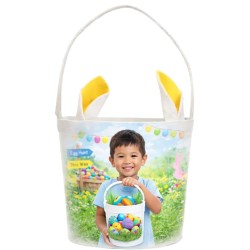Yellow Easter Basket with Bunny Ears