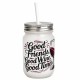 12oz Frosted Sublimation Mason Jar with Lid and Straw