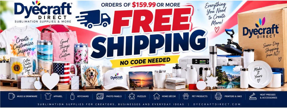 Free Shipping on Orders $159.99 or More - No Code Needed | Dyecraft Direct