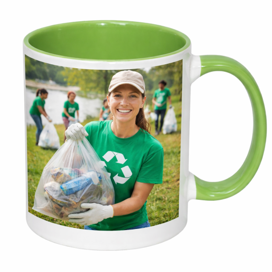 Sublimation Premium 11oz Color Inner & Handle Ceramic Mug Light Green 36 p/c (MUG-IR11LG)