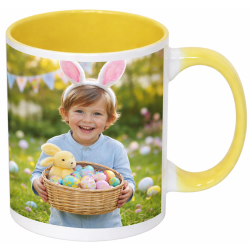 Sublimation Premium 11oz Color Inner & Handle Ceramic Mug Yellow 36pcs (MUG-IR11Y)