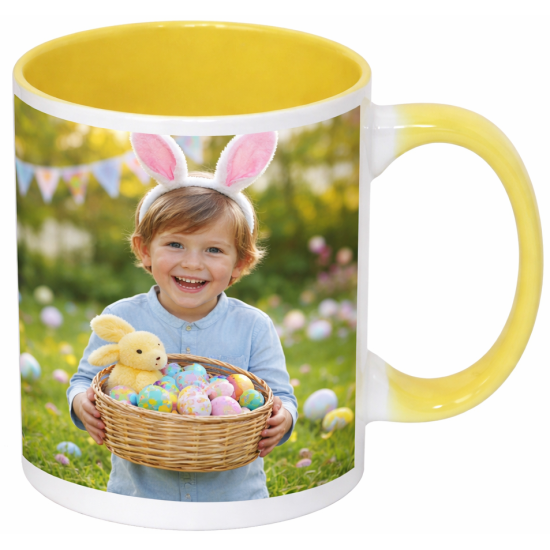 Sublimation Premium 11oz Color Inner & Handle Ceramic Mug Yellow 36pcs (MUG-IR11Y)