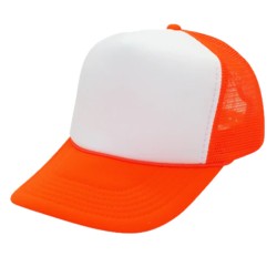 Baseball Cap Orange/White 12 Per Pack