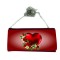 P/U LEATHER EEL SKIN CLUTCH BAG RED