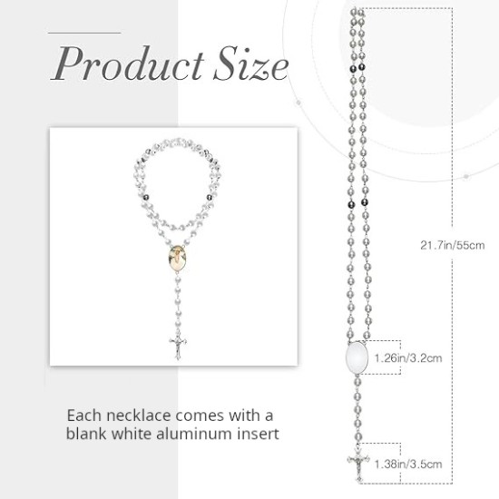 Rosary Prayer Beads Necklace for Sublimation