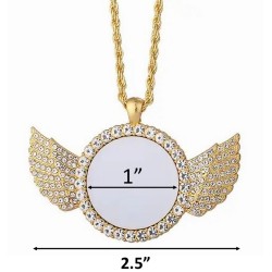 Rhinestone Angel Wing Necklace Gold Rhinestone Angel Wing Necklace Gold