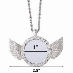 Rhinestone Angel Wing Necklace Silver Rhinestone Angel Wing Necklace Silver