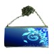 P/U LEATHER EEL SKIN CLUTCH BAG (w/ Removable Chain Strap) (SILVER)  I-3