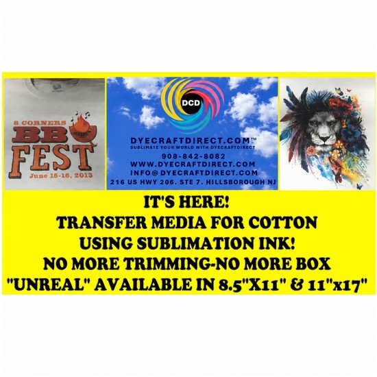 UNREAL Sublimation Cotton Transfer Media 11×17 Inches