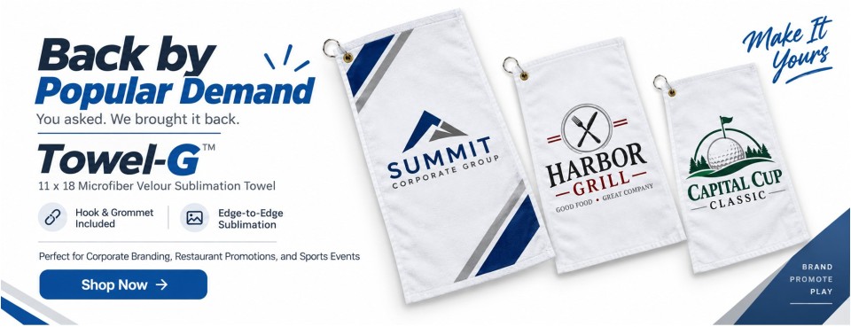 11 x 18 microfiber velour sublimation towel with hook and grommet