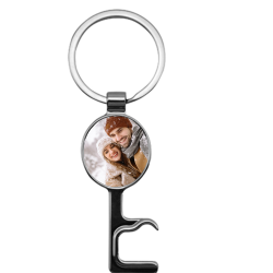 Multi-functional Round Key Chain Bottle Opener